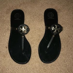 Tory Burch black jelly thong sandal